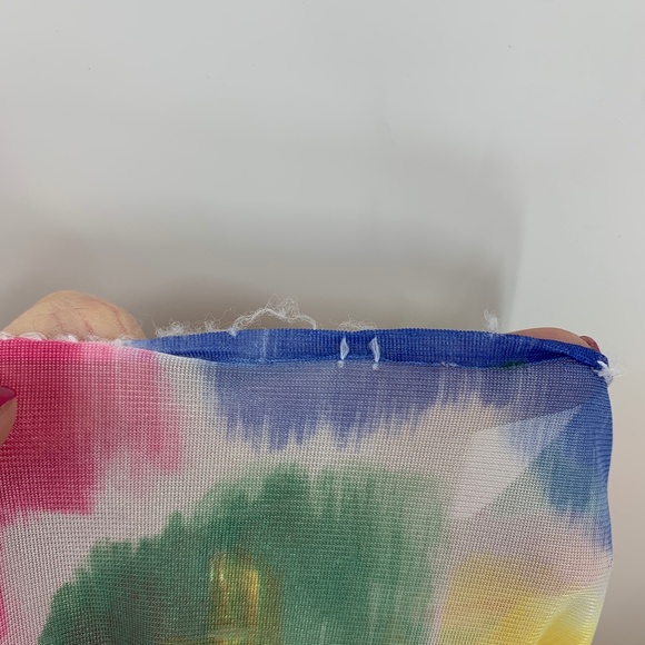 Vintage Inner Most Bright Floral Sheer Duster Robe Sears Sz L - Picture 9 of 9